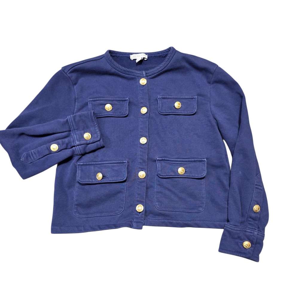 Crewcuts J. Crew Navy Blue Nautical Button Front Jacket Kids Size S 6-7